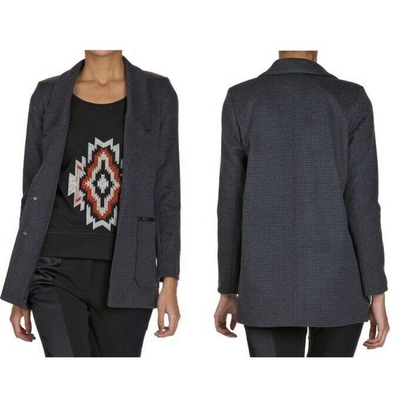 NEW sandro leather trim jacket size 36 - Picture 1 of 4